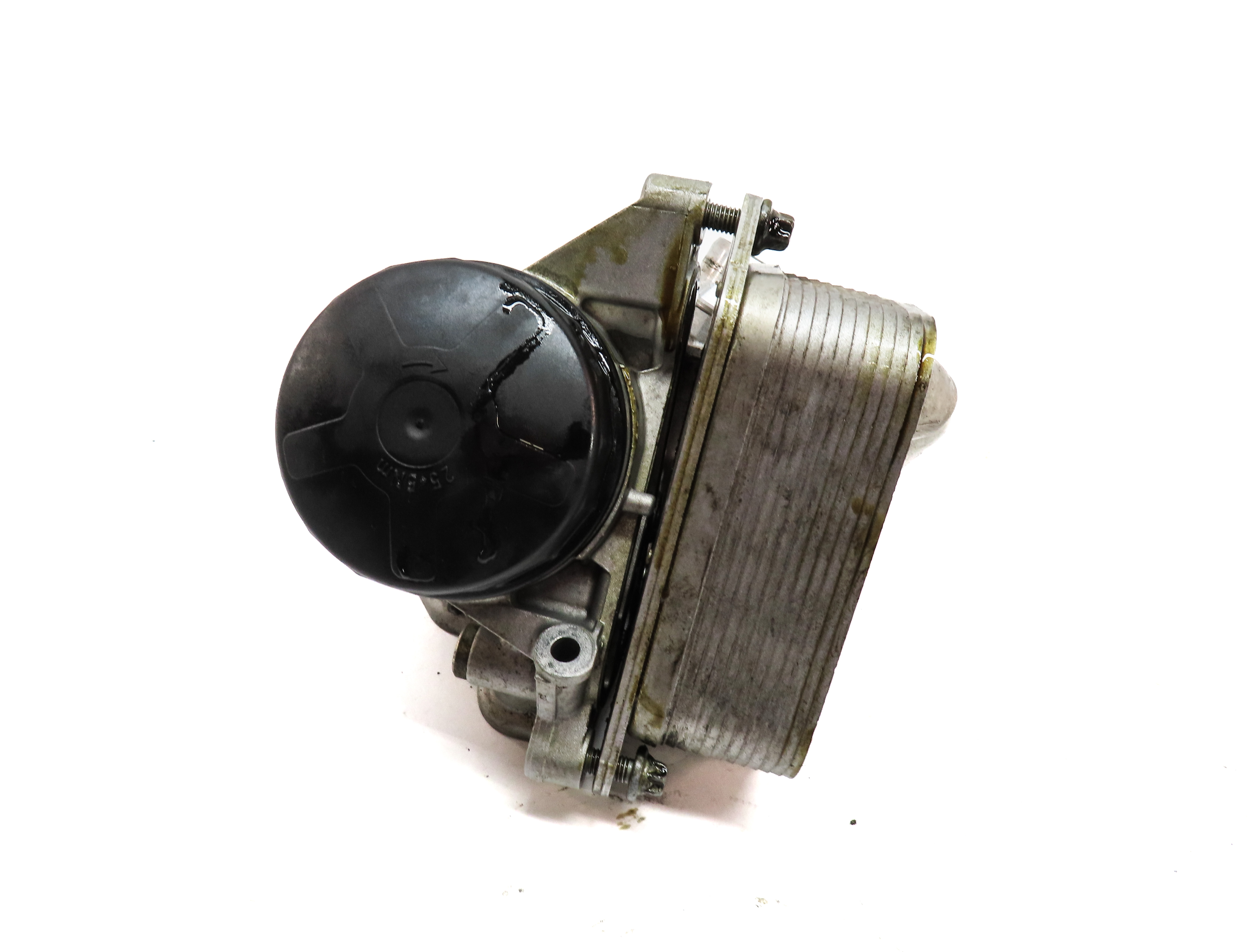 2014 BMW X1 (E84) 2.0L (N20) ENGINE OIL FILTER HOUSING w/ CAP AND OIL COOLER — exact item pictured